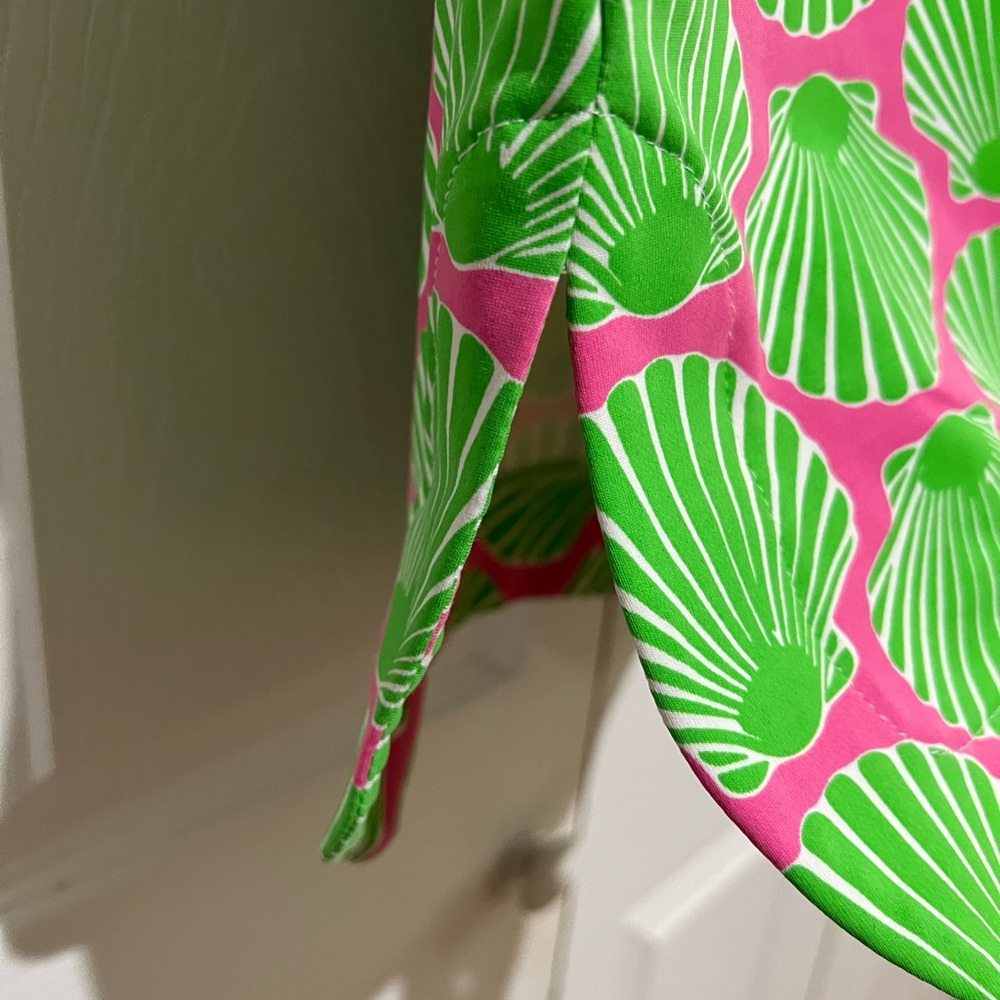 🩷💚 Sailor Sailor Vibrant Green and Pink Sea Shell Mandarin Dress XL - Picture 4 of 6